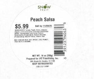 Recall de molho de pêssego por contaminação por Listeria 