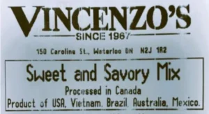 Mistura doce e salgada recolhida por presença de Salmonella no Canadá